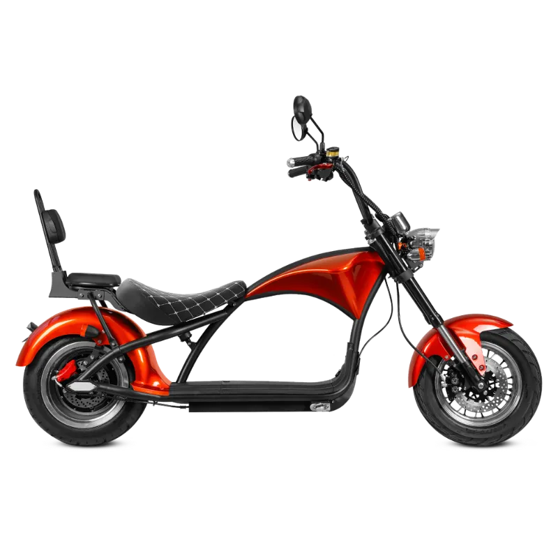 Eahora E-scooter Two-Seat M1P - Orange electric scooter with rear passenger seat, orange finish