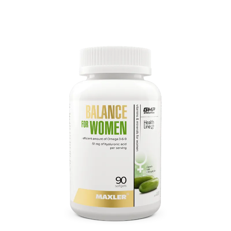 MAXLER Balance for Women vitamin and mineral capsules in white container