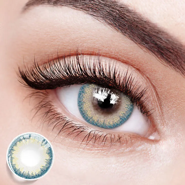 EYESFAV Caribb Blue 6 Months colored contact lenses in sealed retail packaging