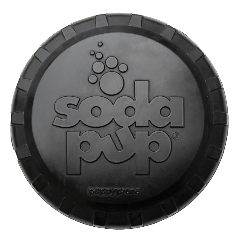 Soda Pup Magnum Bottle Top Flyer large rubber frisbee for heavy chewers