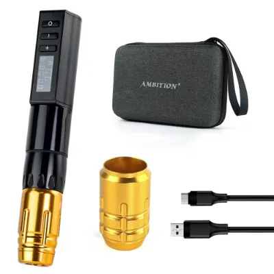 Ambition Tattoo Hunter Wireless Tattoo Pen Machine with LCD display and detachable battery