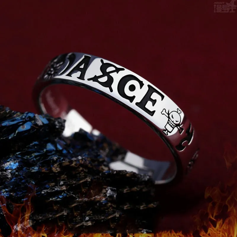 Animeancy 925 Silver Rings - One Piece three silver band designs