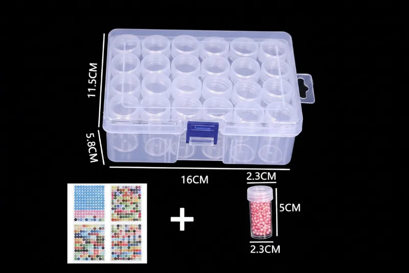 LETISTITCH Diamond Painting Crystal Organizer 24 bottles storage rack with numbered compartments