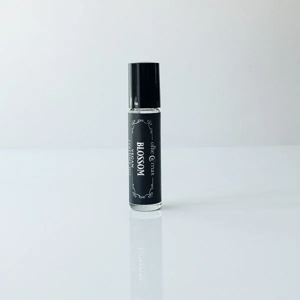 Spirit Nest Blossom Vegan Perfume Oil in glass roll-on bottle with floral label