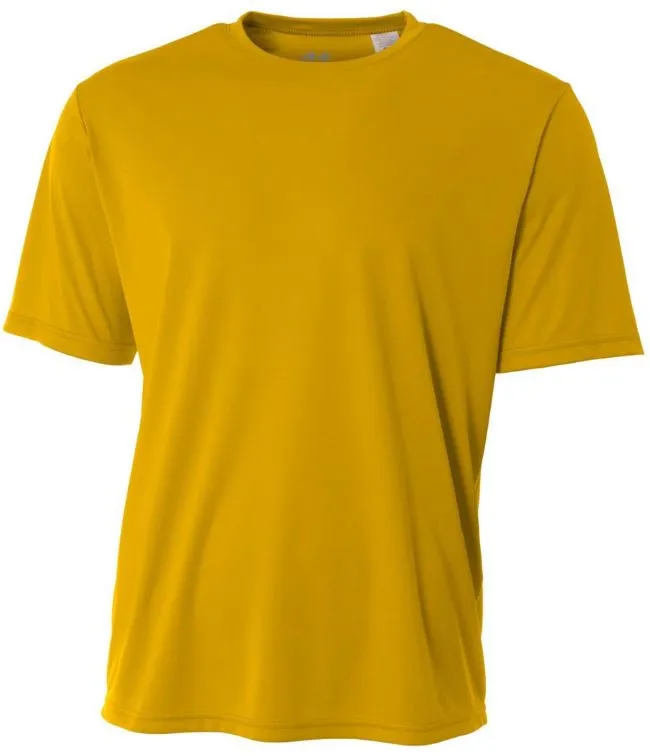 Do It Tennis A4 Men's Performance Crew Shirt (Gold) on a model