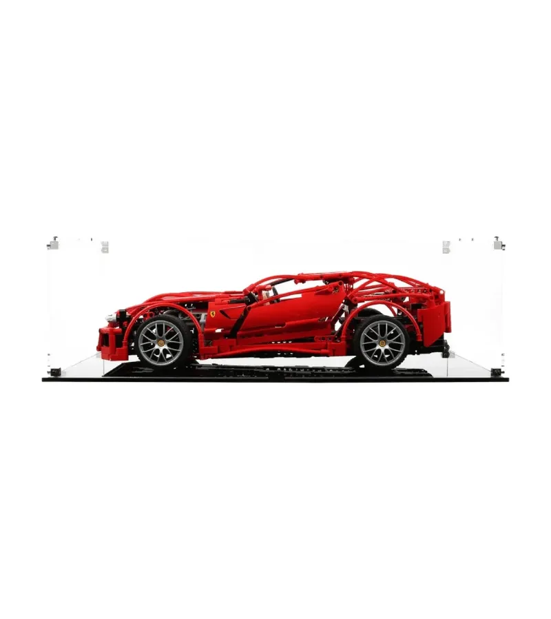 ICUANUTY display case for LEGO Ferrari 599 GTB Fiorano 8145, wide transparent acrylic enclosure