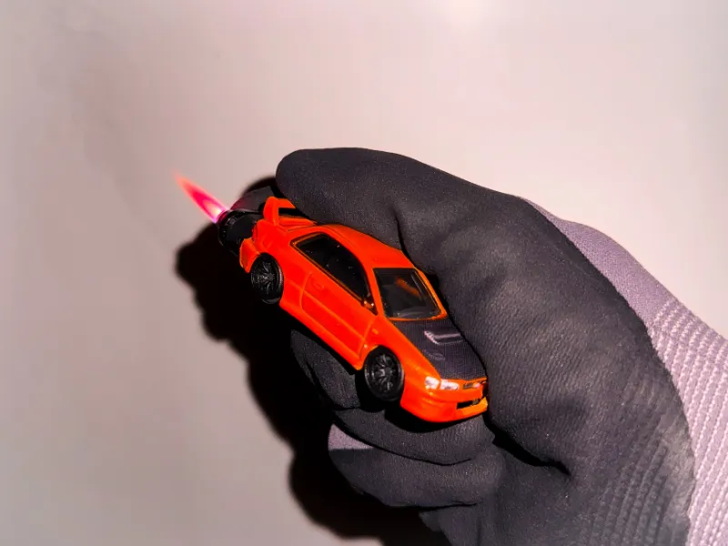 SoCal Divinity Subaru Impreza Refillable Lighter featuring handmade custom car design