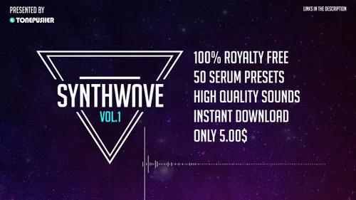 Tonepusher Synthwave vol.1 artwork with retro sci-fi visuals