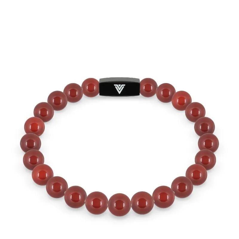 VOLTLIN Carnelian Stretch Bracelet with natural Carnelian beads on elastic cord