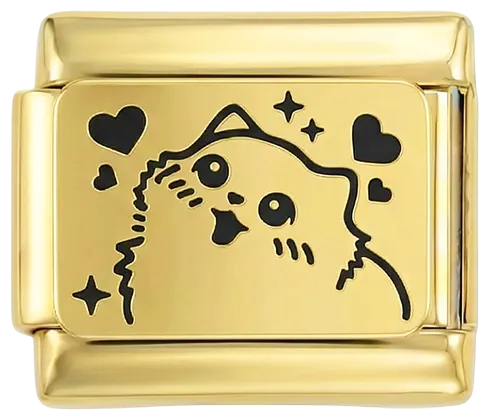Charms Official black Cat with hearts charm