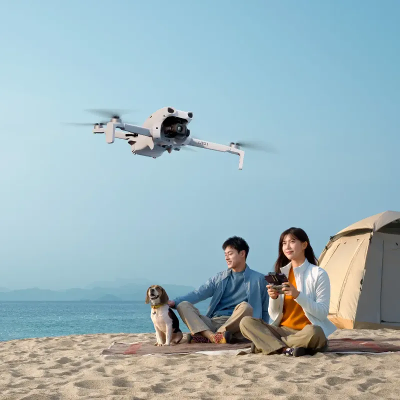 DJI Lito 1 drone, silver, with propellers folded