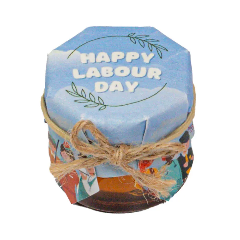 HoneySpree Happy Labour Day Honey Jar single mini jar with labour day branding