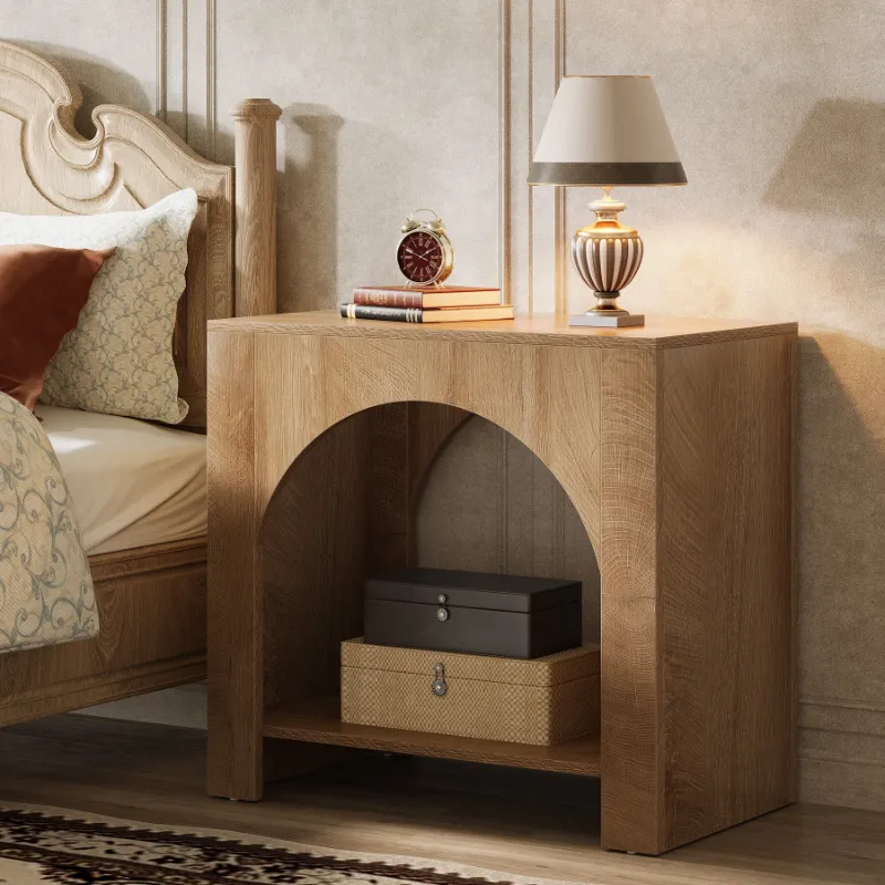 Tribesigns 27" Nightstand, farmhouse style bedside table with storage shelf