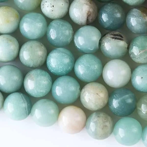 Cherry Tree Beads amazonite 12mm round beads on a 16 inch strand