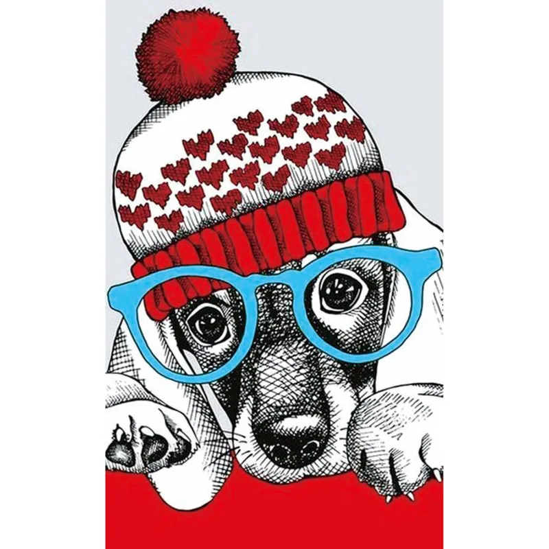 Varvikas 5D Diamond Painting 20×30 cm, Fashionable Dog showing stylish dog with colorful accessories