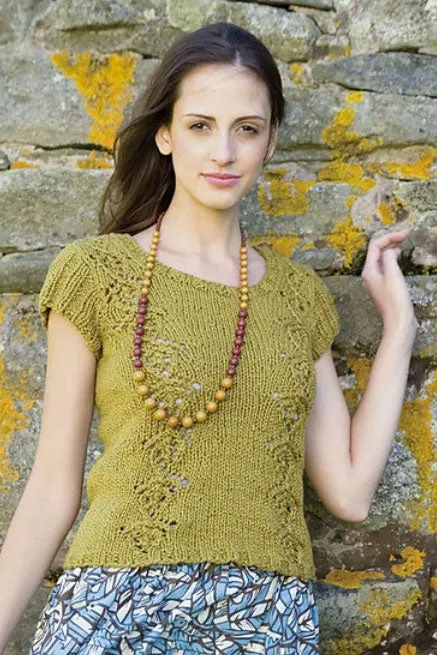 Kristen TenDyke Sprout Tee with Lace in olive green organic cotton