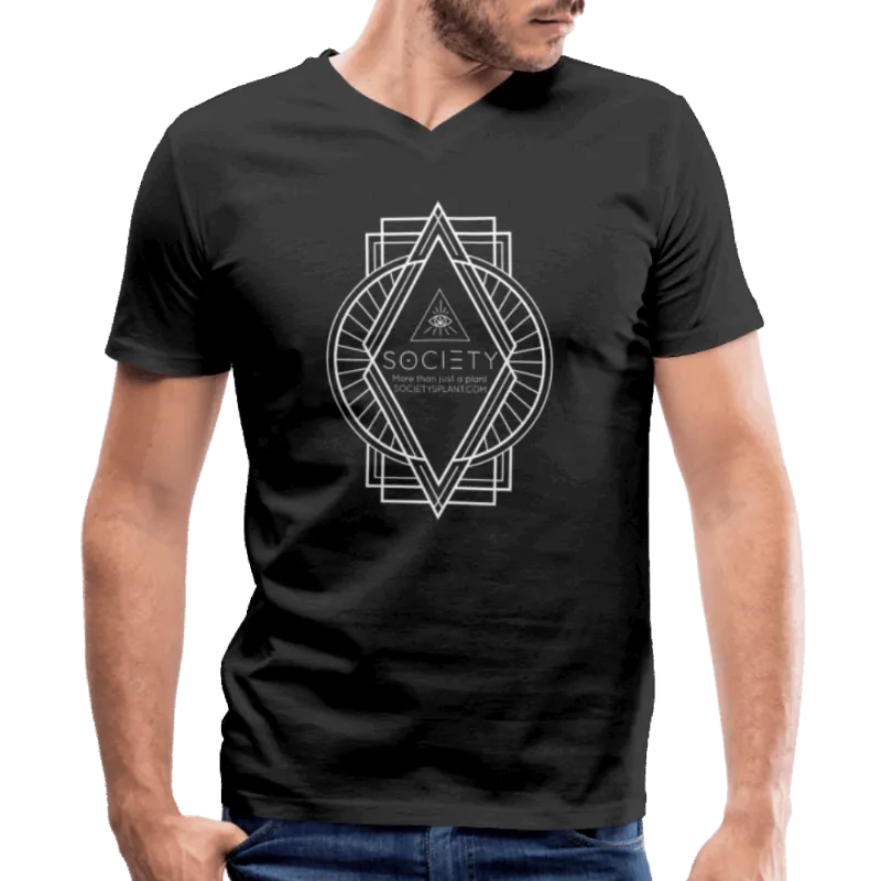 Society's Plant Society Diamond Men's V-Neck T-Shirt with geometric diamond logo graphic