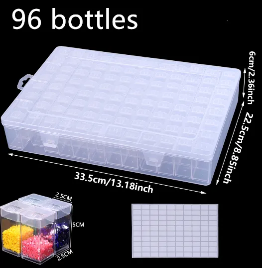 LETISTITCH Diamond Painting Crystal Organizer 96 bottles storage rack with numbered compartments