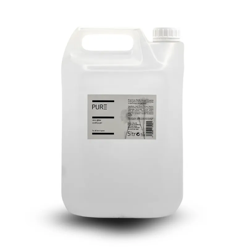 PURE Spa Skincare Ice and Glow Cooling Gel Professional bottle on white background