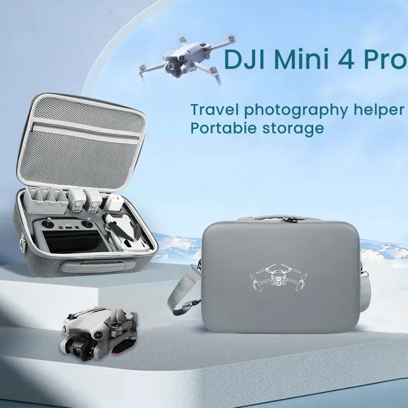 DJI drones Mini 4 Pro Storage Bag, gray protective case with DJI branding