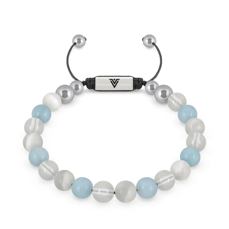 VOLTLIN Aquarius Zodiac Shambala Bracelet on a black nylon cord