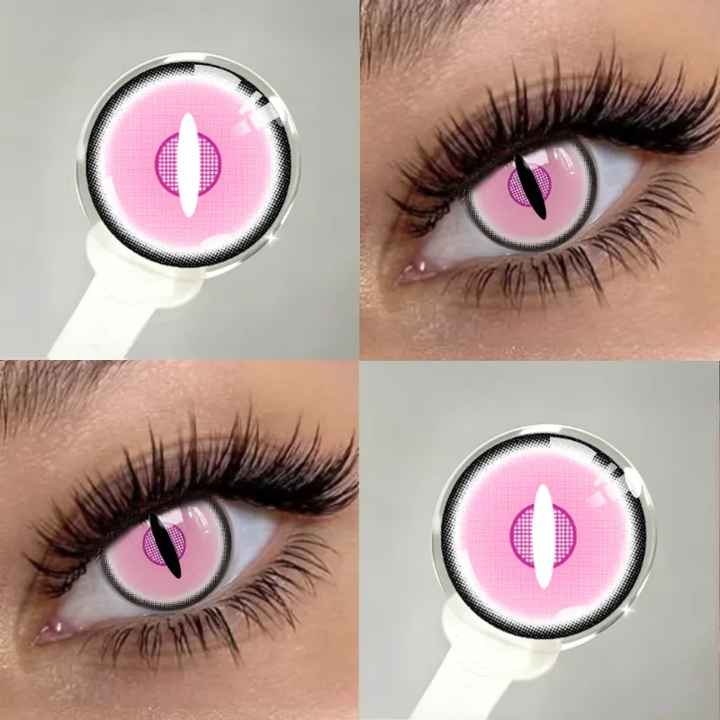 EYESFAV Demon Slayer's Shadow Pink Cat Eye 1 Year lenses with rose pink cat-eye effect