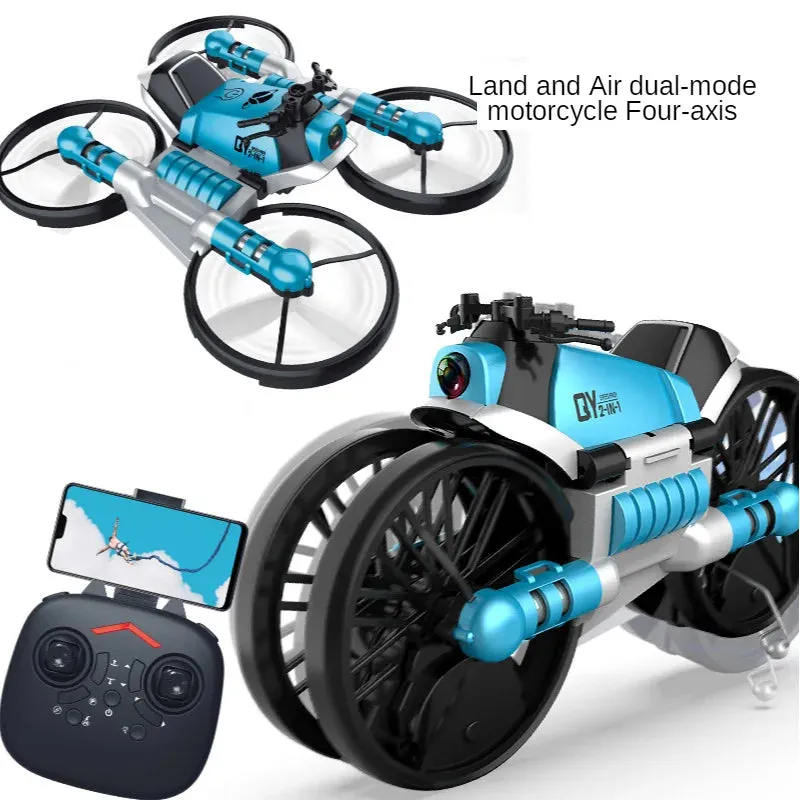 Kicklo 2 In 1 Foldable Motorcycle And Drone toy in dual mode configuration