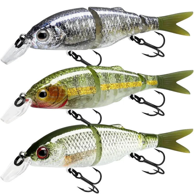 Truscend Fishing Swimmax Creek Fishing King segmented swimbait lures with realistic eyes