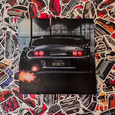 SoCal Divinity Supra 8 inch by 8 inch Canvas Wall Art Print with Supra themed design on square canvas
