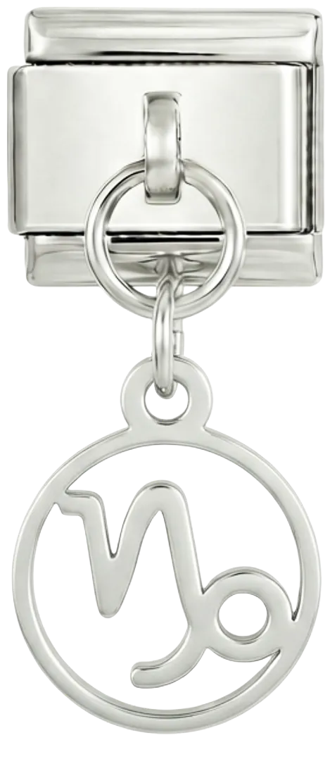 Charms Official Capricorn Sign charm on silver for personalized bracelets