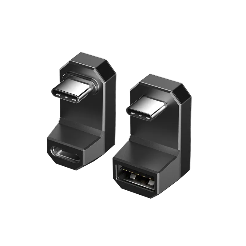 JSAUX 180° USB-C to C & A Adapter Set showing right-angle connector design