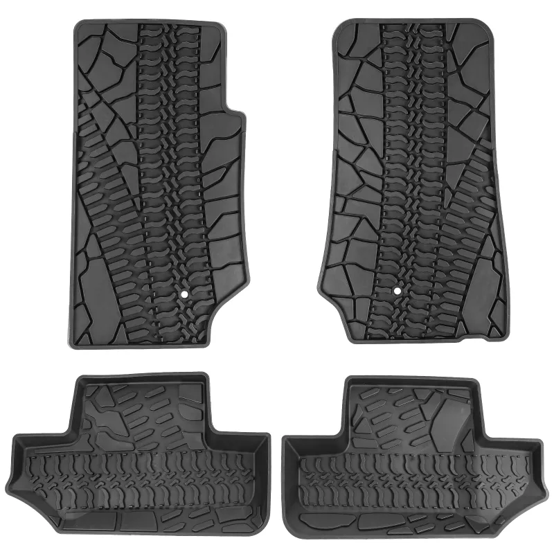 Sunpie textured black TPE front and rear floor mats for 2007-2013 Jeep Wrangler JK 2-Door