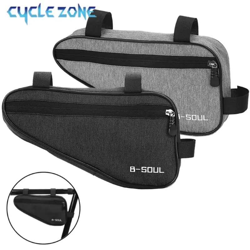 PUPU Sports Bicycle Triangle Bag Bike Front Tube Frame Saddle Storage Bags mounted on bike frame