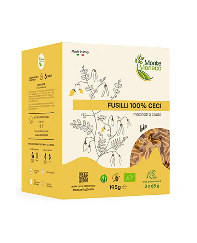 Vegaliano Chickpea Fusilli Pasta spiral noodles in package
