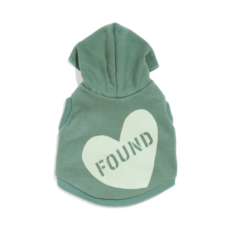 Found My Animal Big Full Heart Animal Hoodie in sage green with mint heart graphic