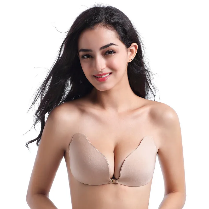 Mislish Angel Wing Invisible Breast Tape Push Up Bra in black