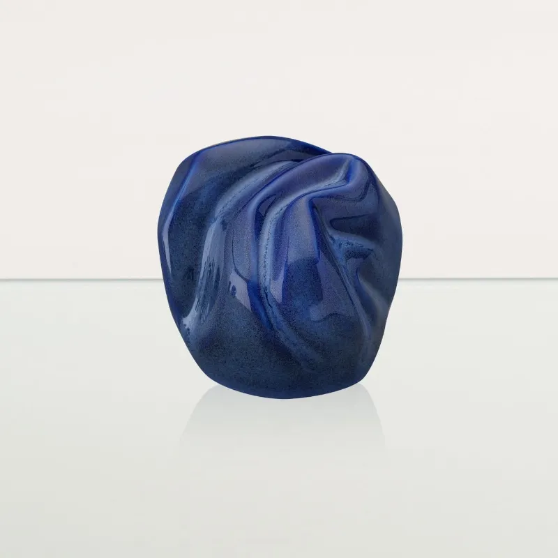 Pulvis Art Urns Cremation Keepsake Urn Precious Small Keepsake in Blue Melange pearlescent ceramic