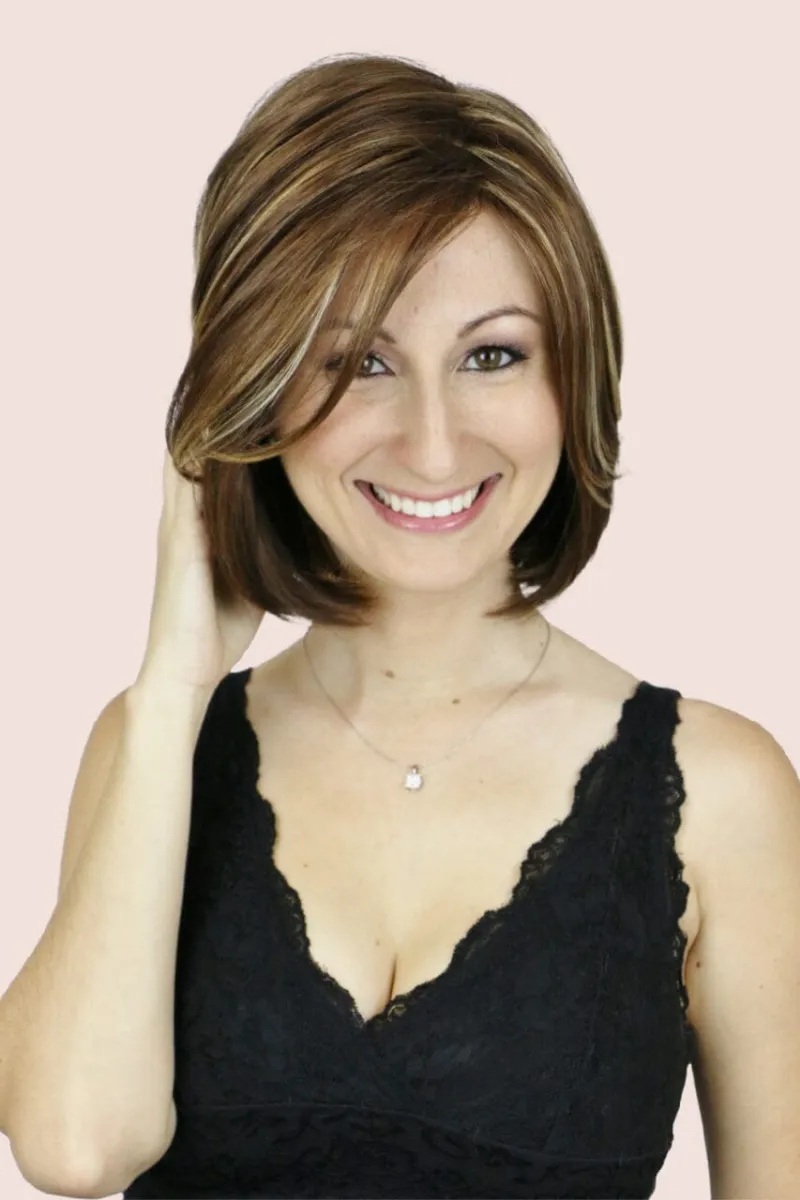 Godiva's Secret Wigs Alana medium wig bob with long sweeping bangs