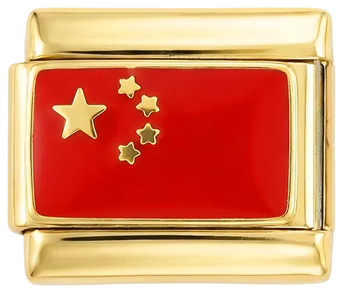 Charms Official China on Gold flag charm for personalized jewelry
