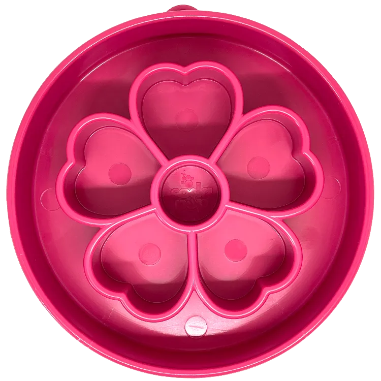 Soda Pup Flower eBowl Deep Slow Feeder Dog Bowl for Enrichment USA Made in Pink and Purple