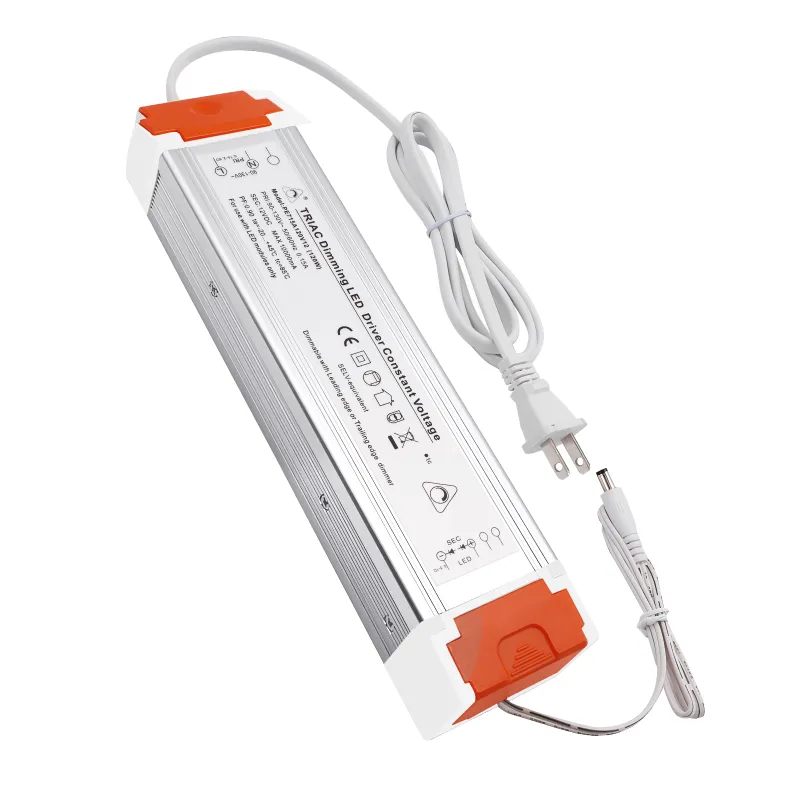 AIBOO 120W Dimmable LED Transformer 120V AC to 12V DC Power Supply with removable AC cord