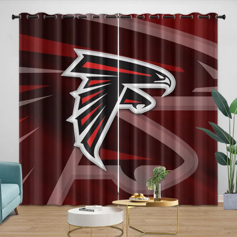 EBuycos Atlanta Falcons Curtains Blackout Window Drapes showing team colors and graphics