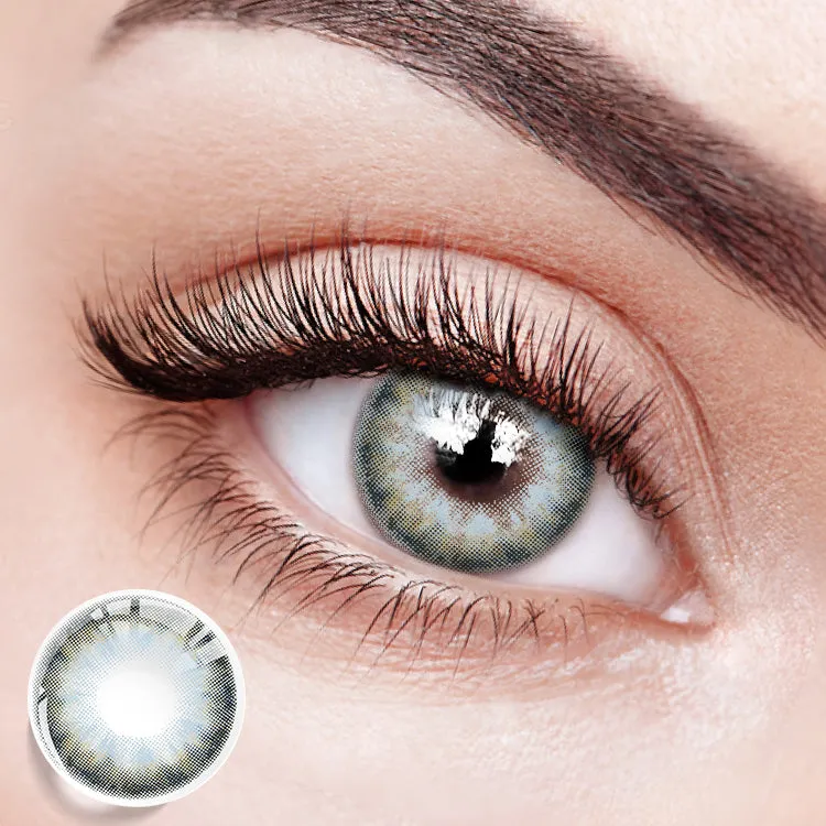 EYESFAV Apricity Blue 1 year colored contact lenses in soft silvery blue tone