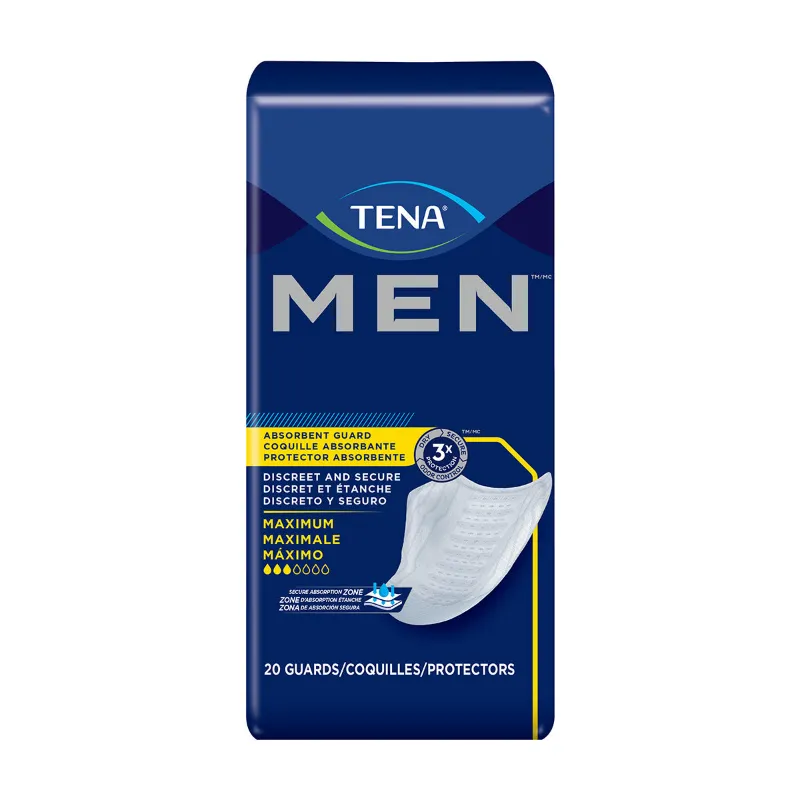 ActivKare TENA Men Maximum Guard incontinence pad with contoured cup shape for men