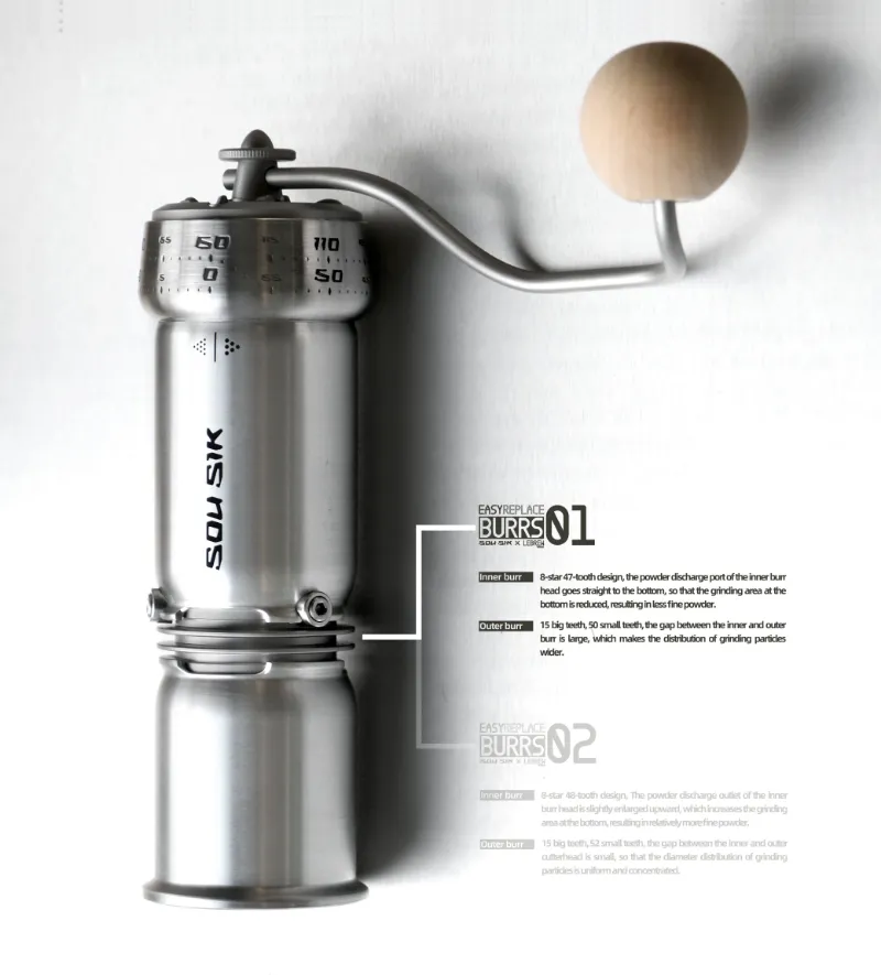 LEBREW SOU SIK P-1 conical burr coffee grinder with mechanical design