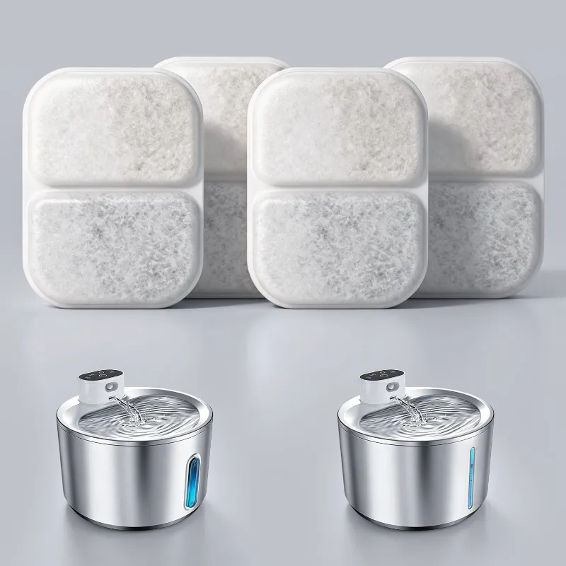 Furrbby 4L Wireless Pet Water Fountain Filters, package of four carbon filters