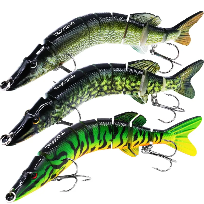 Truscend Fishing Easy Catch Swimmax 8-jointed segmented swimbait lure with realistic fish design