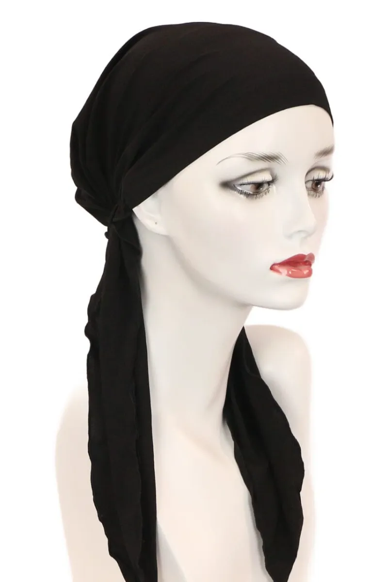 Godiva's Secret Wigs Long Wrap Solid in Lycra, solid color pre-tied scarf