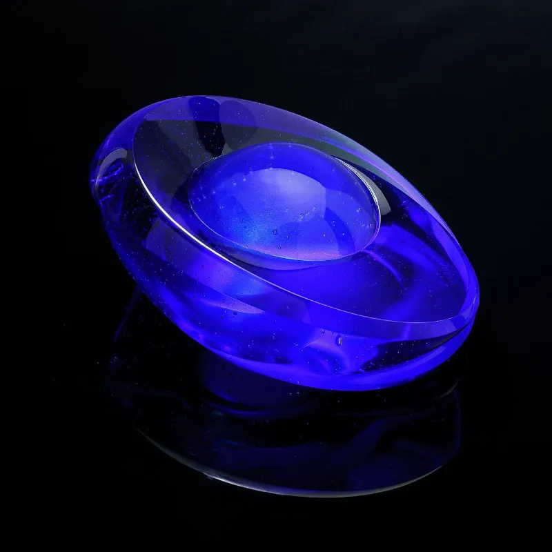 Pulvis Art Urns Heart of the Ocean Exclusive Molded Glass Urn for Ashes in ocean blue tones