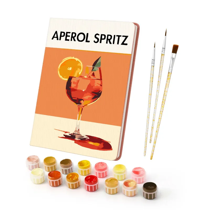 Maikoo Art Aperol Spritz PBN Notebook featuring orange cocktail artwork on cover